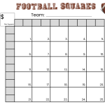 25 football Squares Game Printable 5×5 football Squares