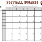 25 football Squares Game Printable 5×5 football Squares
