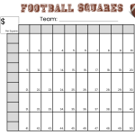 50 football Squares Game Printable 5×10 football Squares