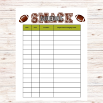 Football Snack Sign Up Sheet Printable