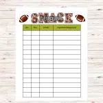 Football Snack Sign Up Sheet Printable