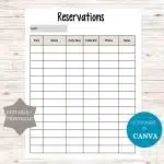 Reservations list