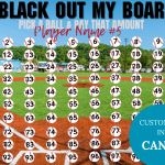 Baseball pick a date to donate, Fundraiser, pay the date, baseball fundraiser calendar, black out my board, baseball, 100
