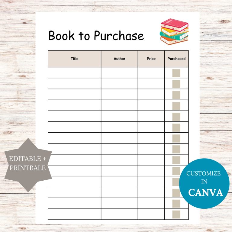 Editable Book Sign Out Sheet Printable