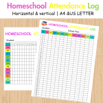 homeschool attendance sheet