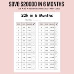 $20000 in 6 Months Savings Challenge