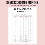 3K in 6 Months Savings Challenge bi-weekly