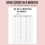 3K in 6 Months Savings Challenge bi-weekly