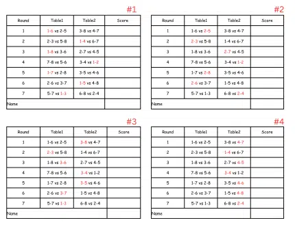 8 Person Euchre Tournament Rotation 2 Table Score Card (2)