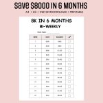 8K in 6 Months Savings Challenge bi-weekly