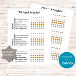 BOHO 75 Day Challenge Tracker Printable