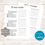 Minimalist 75 Hard Challenge Tracker Printable