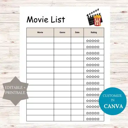 printable movie list