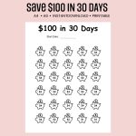 save $1,00 in 30 days challenge
