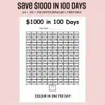 save $1000 in 100 days challenge