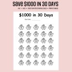 save $1,000 in 30 days challenge