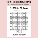 save $1,000 in 50 days challenge