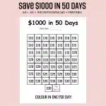 save $1,000 in 50 days challenge