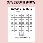 save $2,000 in 30 days challenge