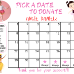 dance pick a date to donate calendar Fundraiser, pay the date