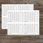 2 Tables Progressive Bridge Tally