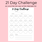 21-Day Challenge Tracker Printable