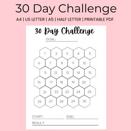 30 Day Challenge Printable