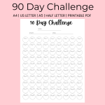 90 Day Challenge Tracker Printable