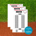 Baseball team roster card (2)