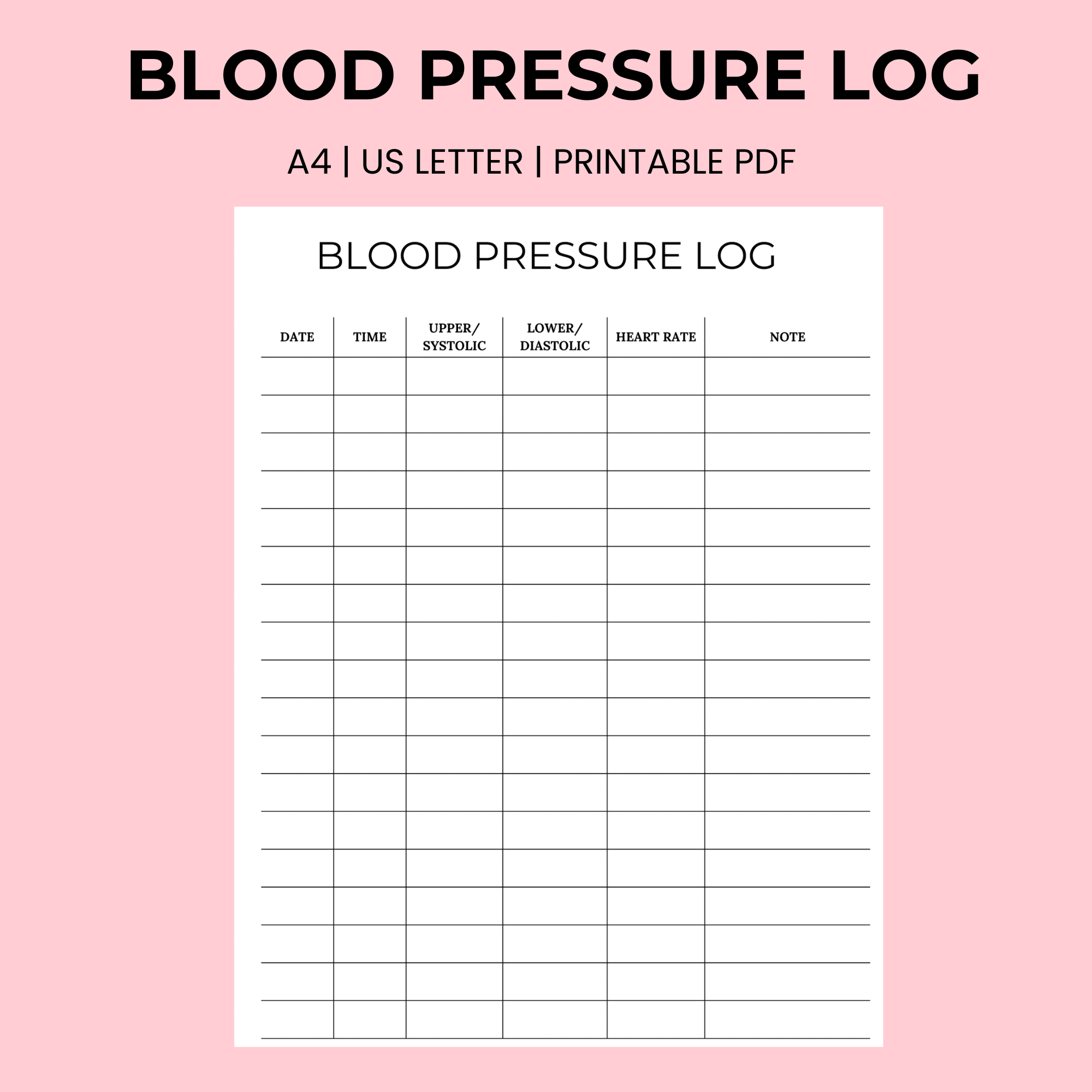 Free Printable Pdf Blood Pressure Log Totally Free Printables