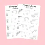 Champagne tasting scorecard Champagne tasting notecards