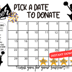 Cheer pick a date to donate calendar fundraiser,pay the date