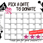 Cheer pick a date to donate calendar fundraiser,pay the date