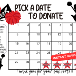 Cheer pick a date to donate calendar fundraiser,pay the date