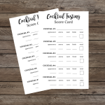 Cocktail Tasting Score Card
