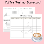Coffee Tasting Notes Score Card, Tasting Flight Coffee Printables, Fun Virtual Tasting Party for Coffee Sampler Game with Friends