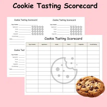 Cookie Tasting Scorecard Cookie Contest Cookie Competition