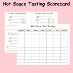 Hot Sauce Tasting Score Card, Fun Spicy Food Party Game Scoresheet, Test Heat Tolerance for Happy Hour Hot Wings Scoville Scale Contest