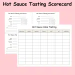 Hot Sauce Tasting Score Card, Fun Spicy Food Party Game Scoresheet, Test Heat Tolerance for Happy Hour Hot Wings Scoville Scale Contest
