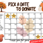 October Fall pick a date to donate Calendar 2024