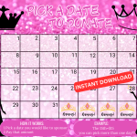 PAGEANT pick a date to donate Calendar Fundraiser, pay the date, pageant fundraiser, pageant competition fundraiser, pageant
