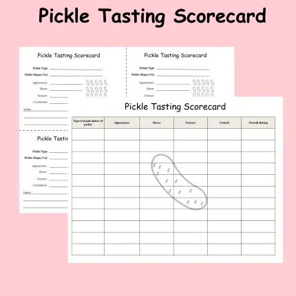 Pickle Tasting Scorecard Pickle Contest Pickle Competition