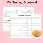 Pie Tasting Scorecard Pie Contest Pie Competition