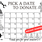 Robotics pick a date to donate calendar