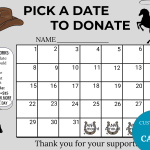 Rodeo fundraiser canva Editable Template, Horse riding match Fundraiser, Pay for your day fundraiser calendar, Pay the Date Rodeo Fundraiser