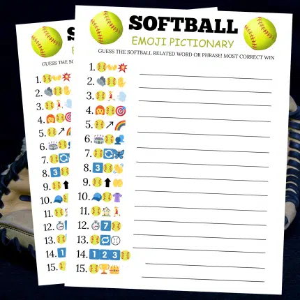 Softball Emoji Pictionary Game