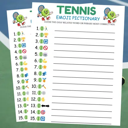 Tennis Emoji Pictionary Game