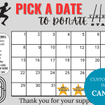 Track & field Cross Country pick a date to donate calendar fundraiser