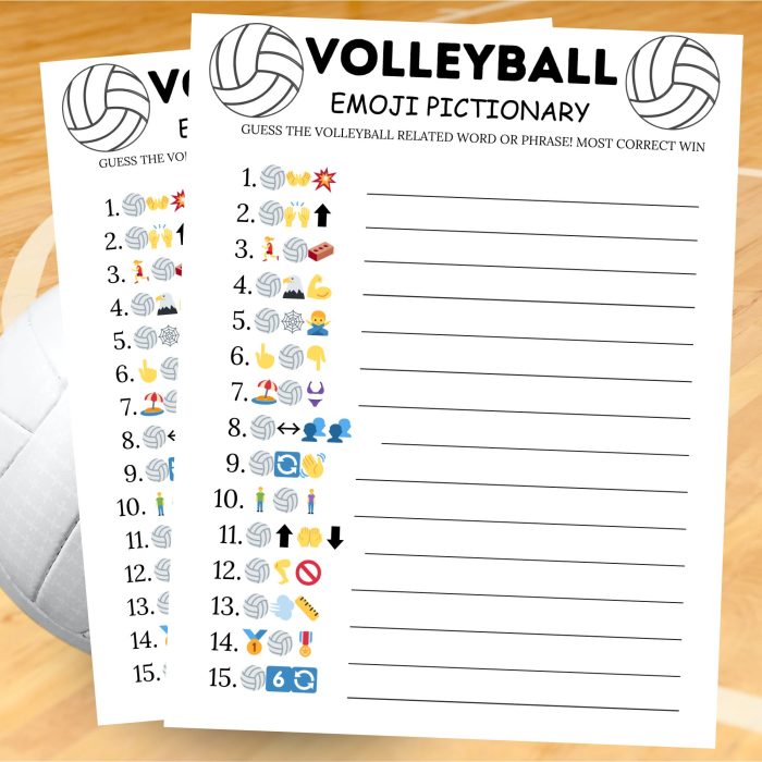 Volleyball Emoji Pictionary Game