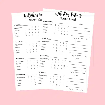 Whiskey tasting scorecard Whiskey ta